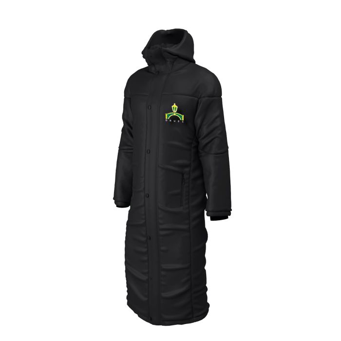 827 Adult Black Bench Coat c/w BRUFC club badge