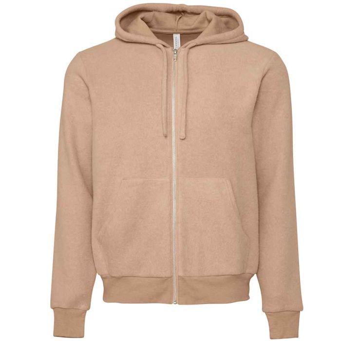 Canvas Unisex Sueded Full Zip Hoodie