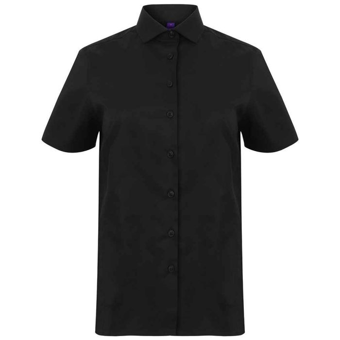 Henbury Ladies Short Sleeve Stretch Poplin Shirt