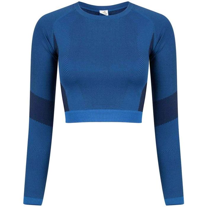 Tombo Ladies Seamless Panelled Long Sleeve Crop Top