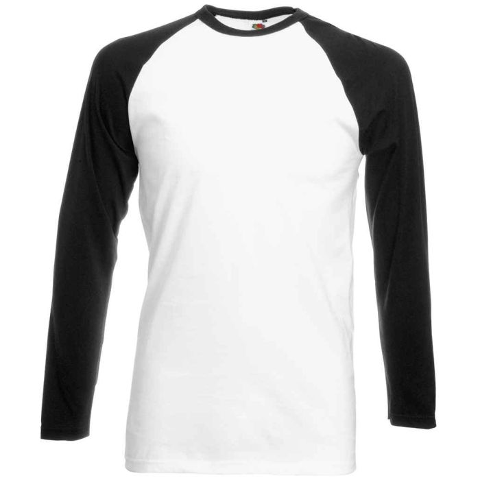 Fruit of the Loom Contrast Long Sleeve Baseball T-Shirt