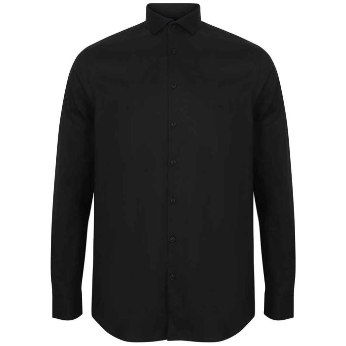 Henbury Long Sleeve Stretch Poplin Shirt