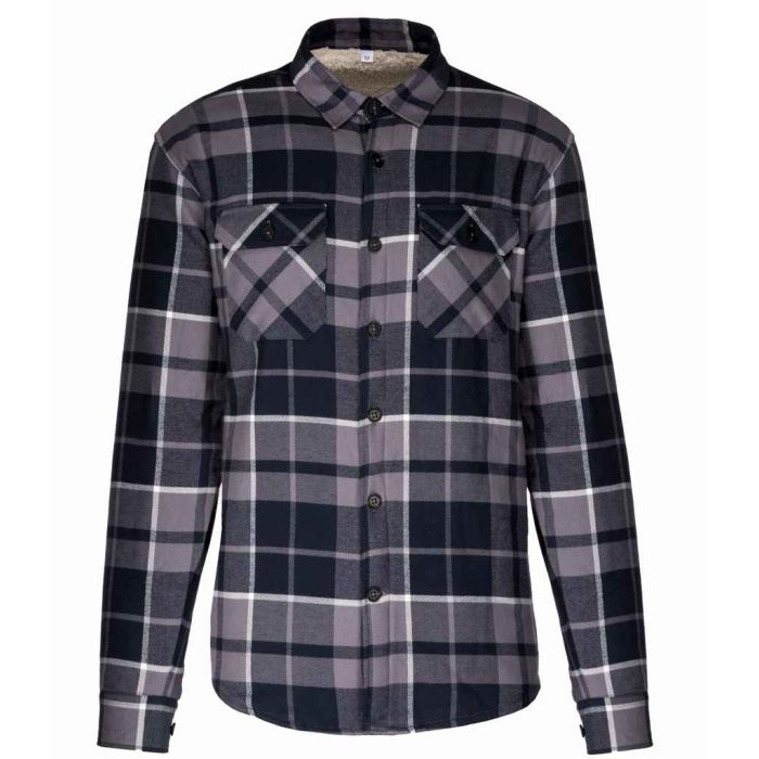 Kariban Sherpa Lined Checked Shirt Jacket