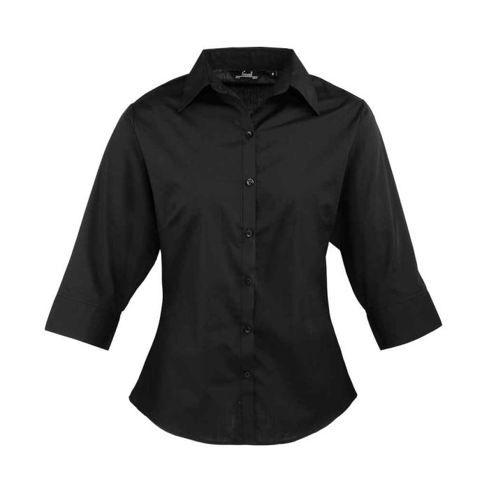 Premier Ladies 3/4 Sleeve Poplin Blouse