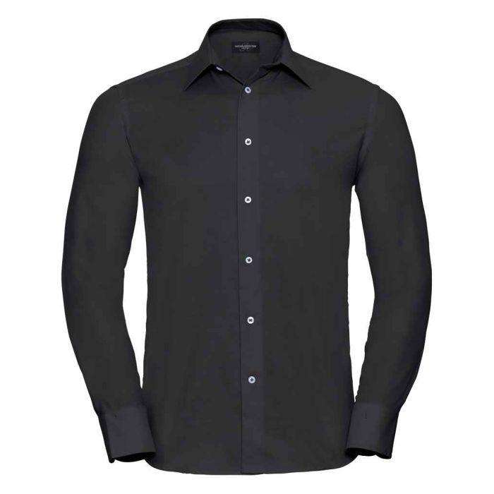 Russell Collection Long Sleeve Tailored Oxford Shirt