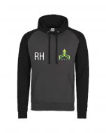 JH009 AWDis Charcoal/Jet Black Hoodie c/w BRUFC embroidered club badge & initials