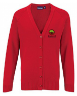 Roundwood 3SC Embroidered Red school Cardigan