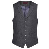 Brook Taverner Memphis Waistcoat - Charcoal Herringbone Size XXL
