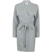 Towel City Ladies Cotton Wrap Robe - Heather Grey Size XL