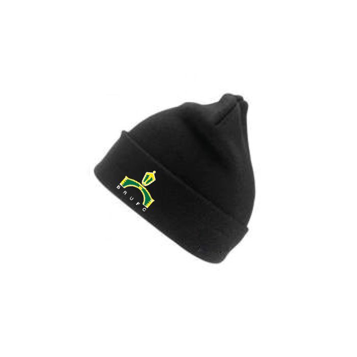 RC33 Black Beannie Hat c/w BRUFC Club badge