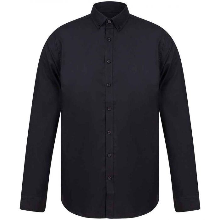 Henbury Modern Long Sleeve Slim Fit Oxford Shirt