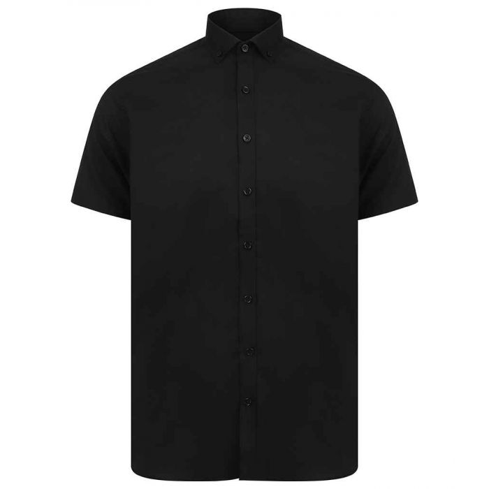 Henbury Modern Short Sleeve Slim Fit Oxford Shirt