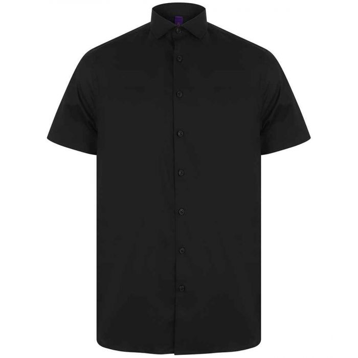 Henbury Short Sleeve Stretch Poplin Shirt