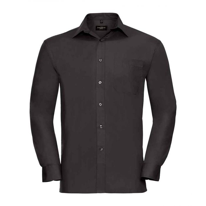 Russell Collection Long Sleeve Easy Care Cotton Poplin Shirt
