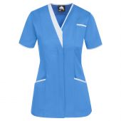Tonia V-Neck Tunic Hospital Blue With White Trim 10