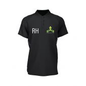867-35-A BRUFC Edge Pro Team Black Poloshirt c/w embroidered club badge & initials