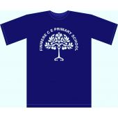 180M Adult Navy T-Shirt c/w Finmere front print-Navy Blue-XS 34-36"