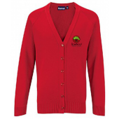 Unisex 3SC Embroidered Red school Cardigan-3-4 Years