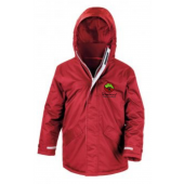 RS207B Roundwood Red Kids Winter Coat c/w embroidered breast logo 
