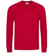 AWDis Academy Senior Raglan Sweatshirt - Red Size XXL