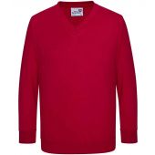 AWDis Academy Kids V Neck Sweatshirt - Red Size 13
