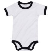 BabyBugz Baby Ringer Bodysuit - White/Black Size 12-18