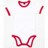 BabyBugz Baby Ringer Bodysuit - White/Red Size 12-18