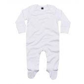 BabyBugz Baby Sleepsuit with Scratch Mitts - White Size 6-12