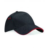 Beechfield Ultimate 5 Panel Cap with Sandwich Peak - Black/Classic Red Size ONE
