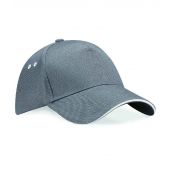 Beechfield Ultimate 5 Panel Cap with Sandwich Peak - Graphite Grey/Oyster Grey Size ONE