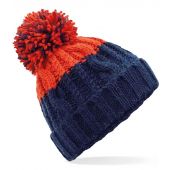 Beechfield Apres Beanie - Oxford Navy/Fire Red Size ONE