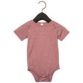 Bella Baby Tri-Blend Short Sleeve Bodysuit - Mauve Tri-Blend Size 18-24