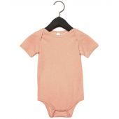 Bella Baby Tri-Blend Short Sleeve Bodysuit - Peach Tri-Blend Size 18-24