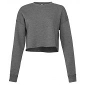 Bella Ladies Cropped Sweatshirt - Deep Heather Size XL