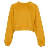 Bella Ladies Raglan Cropped Pullover Sweatshirt - Heather Mustard Size XXL