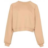 Bella Ladies Raglan Cropped Pullover Sweatshirt - Heather Sand Dune Size XXL