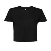 Bella Ladies Flowy Cropped T-Shirt - Black Size XL