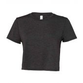 Bella Ladies Flowy Cropped T-Shirt - Dark Grey Size XL