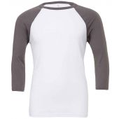 Canvas Unisex 3/4 Sleeve Baseball T-Shirt - White/Asphalt Size XS