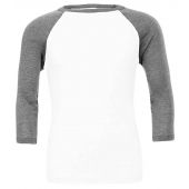 Canvas Unisex 3/4 Sleeve Baseball T-Shirt - White/Deep Heather Size XS