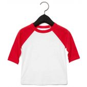Canvas Toddler 3/4 Sleeve Baseball T-Shirt - White/Red Size 5yrs