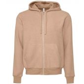 Canvas Unisex Sueded Full Zip Hoodie - Heather Oatmeal Size XXL