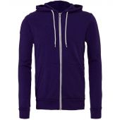 Canvas Unisex Full Zip Hoodie - Team Purple Size XS