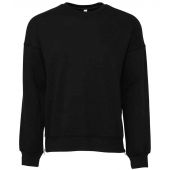 Canvas Unisex Sponge Fleece Drop Shoulder Sweatshirt - DTG Black Size XS