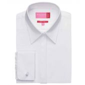 Brook Taverner Ladies Villeta Long Sleeve Herringbone Shirt - White Herringbone Size 20