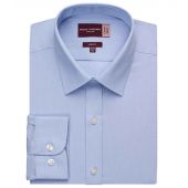 Brook Taverner Pisa Long Sleeve Slim Fit Shirt - Sky Blue Size 18
