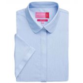 Brook Taverner Ladies Soave Short Sleeve Poplin Shirt - Sky Blue Size 20