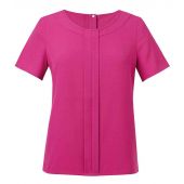 Brook Taverner Ladies Verona Short Sleeve Shirt - Fuchsia Size 20