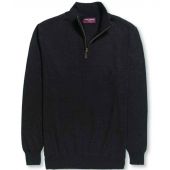 Brook Taverner Dallas Zip Neck Sweater - Black Size XXL