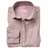 Brook Taverner Ladies Kansas Gingham Long Sleeve Shirt - Brown Size 20